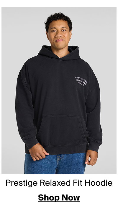 Washed Black Prestige Relaxed Fit Hoodie
