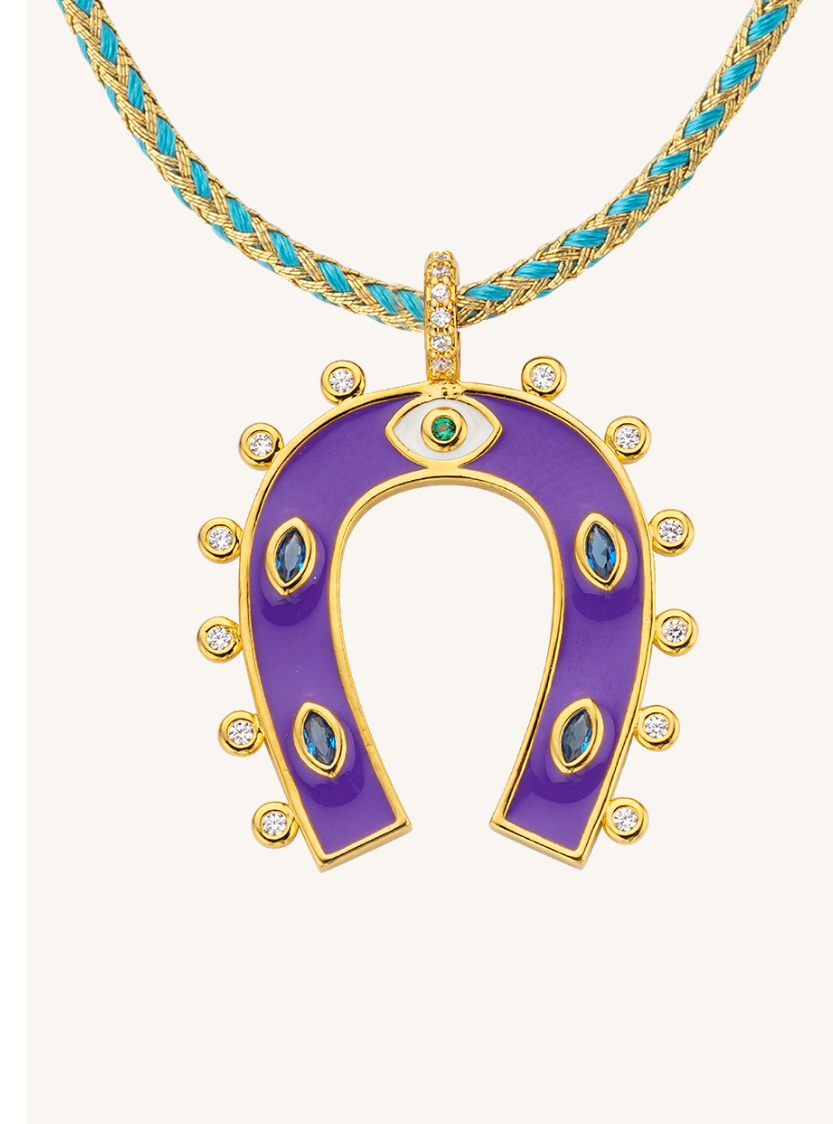 NECKLACE - PURPLE HORSESHOE