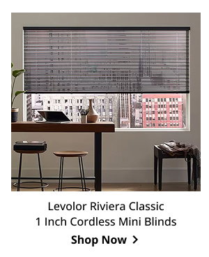 Levolor Riviera Classic 1 Inch Cordless Mini Blinds | Shop Now >
