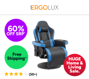 Ergolux Hotshot Recliner Gaming Office Chair Product Image
