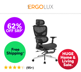 Ergolux Plus Ergonomic Mesh Office Chair with Footrest Product Image
