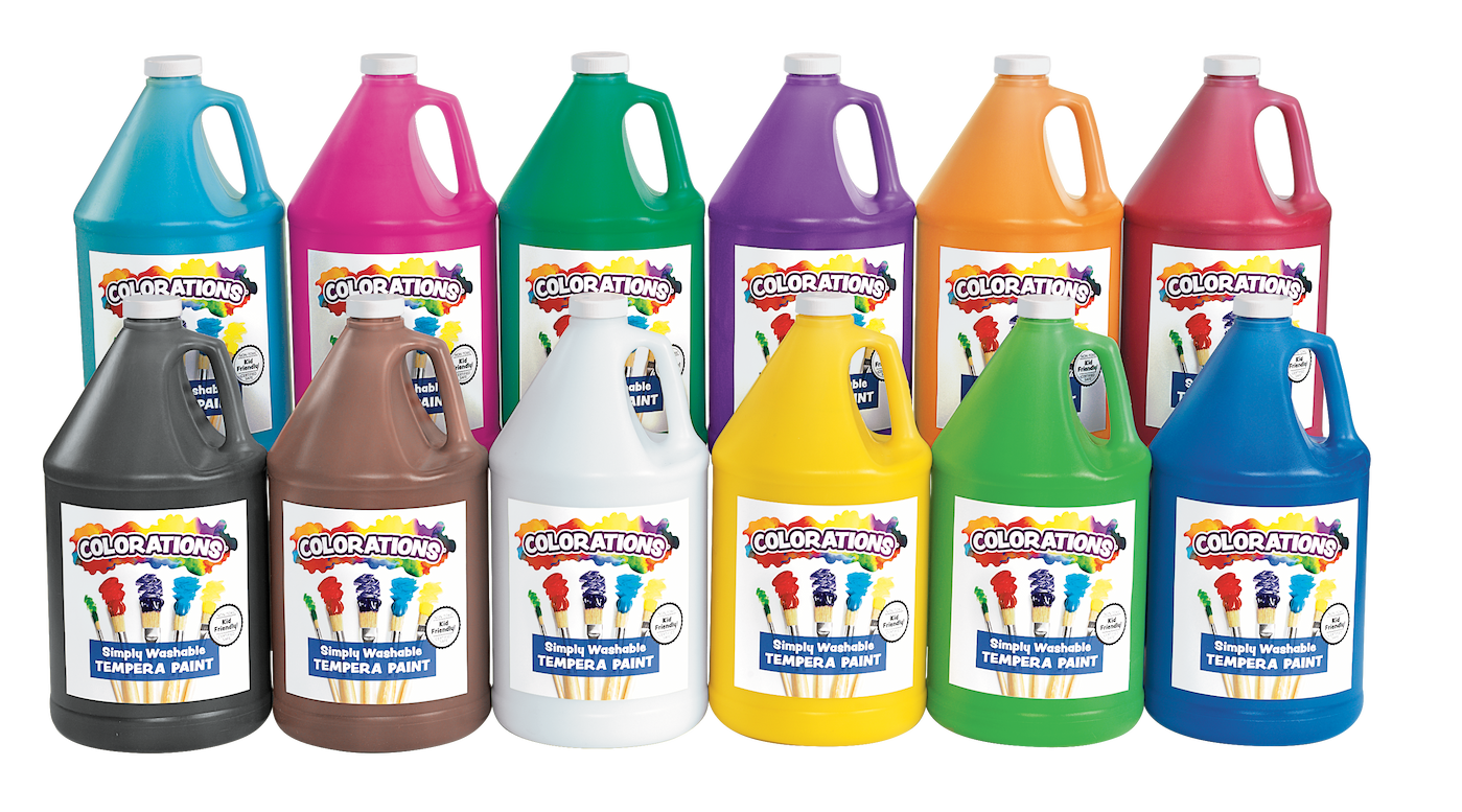 Colorations® Simply Washable Tempera Paint - Gallons, Set of 12
