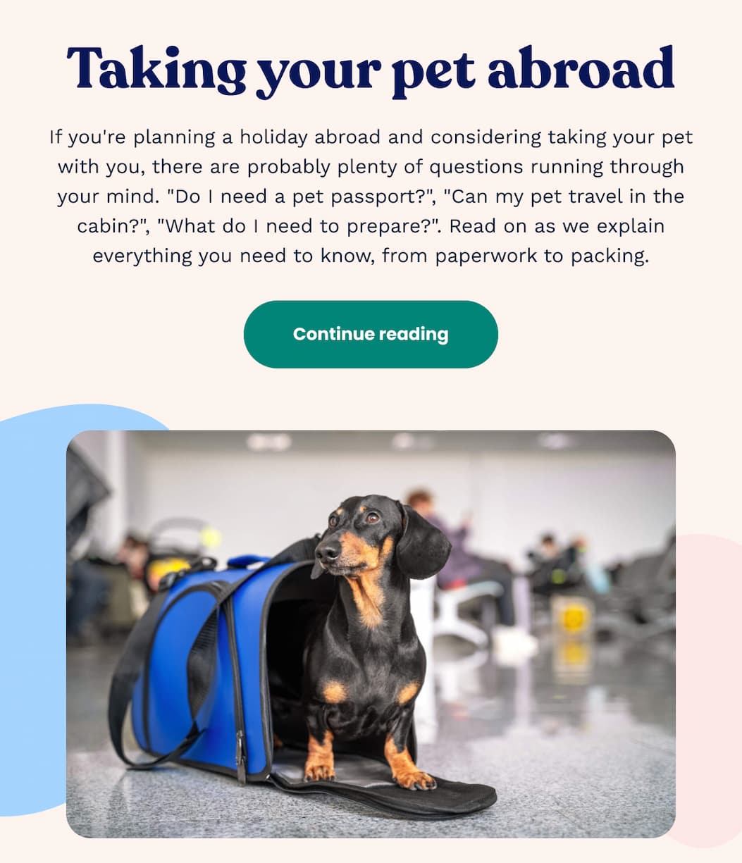 Taking your pet abroad
