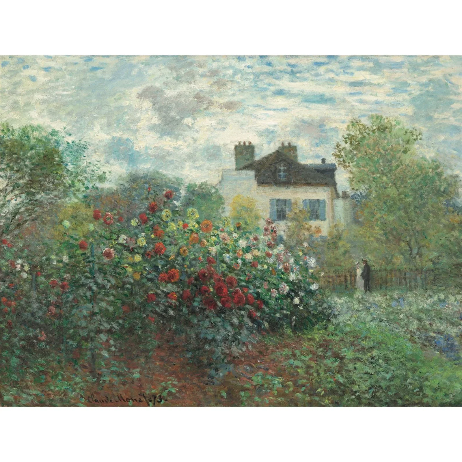 Image of A Corner of the Garden with Dahlias, Argenteuil Fine Art Jigsaw Puzzle by Claude Monet