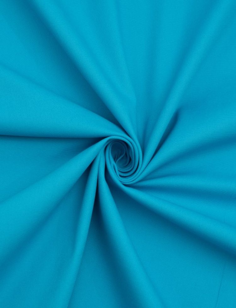 Deadstock Stretch Woven Cotton Twill Fabric Turquoise