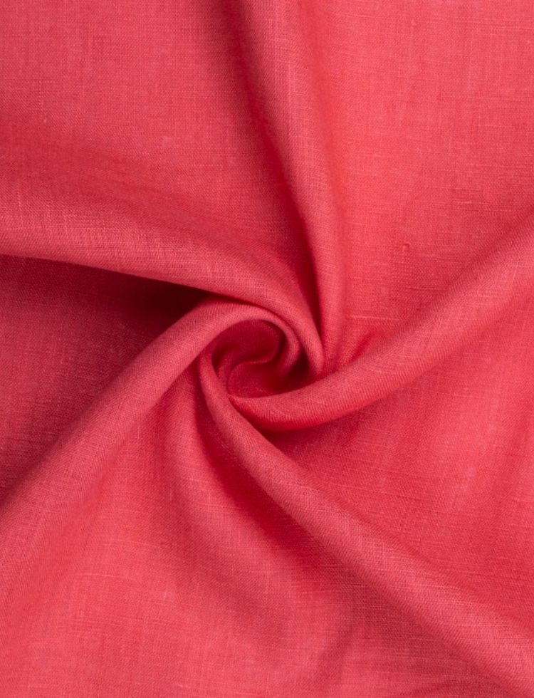 Deadstock 100% Linen Fabric Coral