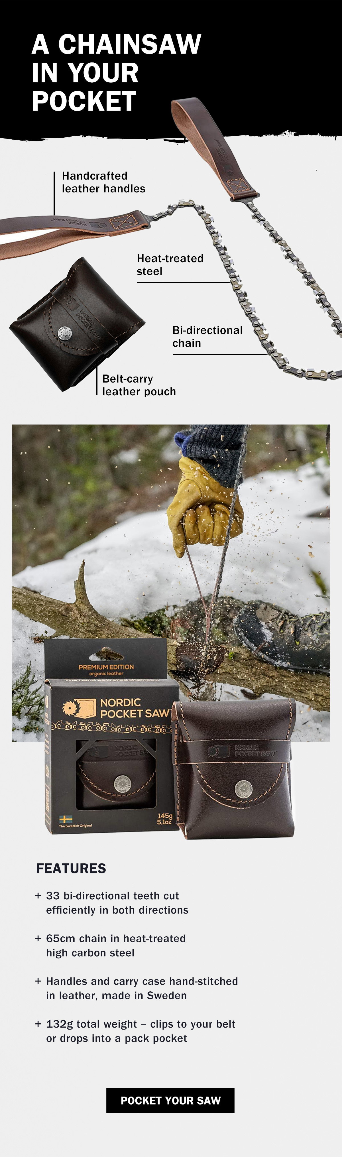 Nordic Pocket Saw | Hand-Powered Chainsaw | WildBounds