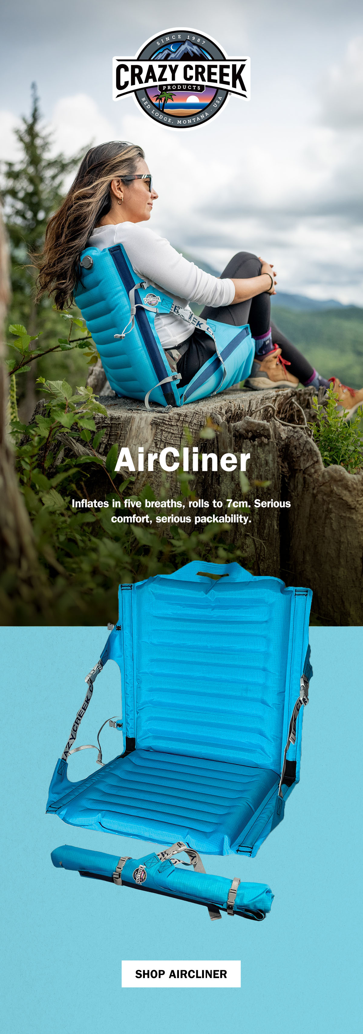 Crazy Creek Aircliner | Lightweight Packable Outdoor Chair | WildBounds