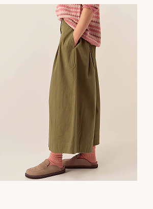 Rosie Cotton Twill Trousers Green