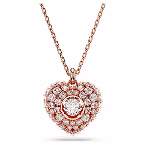 Idyllia-hanger, Crystal Pearl, Hart, Wit, Rosegoudkleurige toplaag
