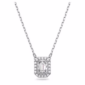 Una-hanger, Octagon-slijpvorm, Wit, Rhodium toplaag