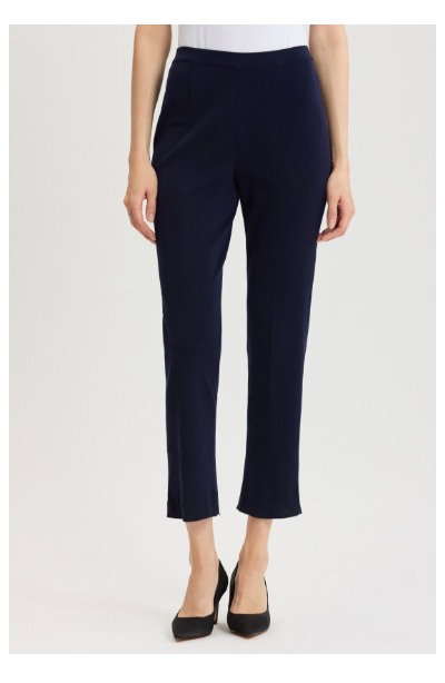Knit Straight-Leg Ankle Pants, Indigo