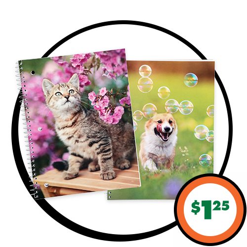 $1.25 Animal-Themed Notebooks