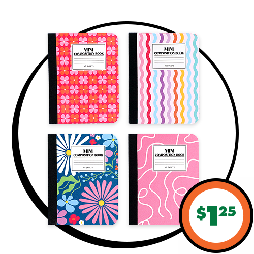 $1.25 Mini Composition Notebooks