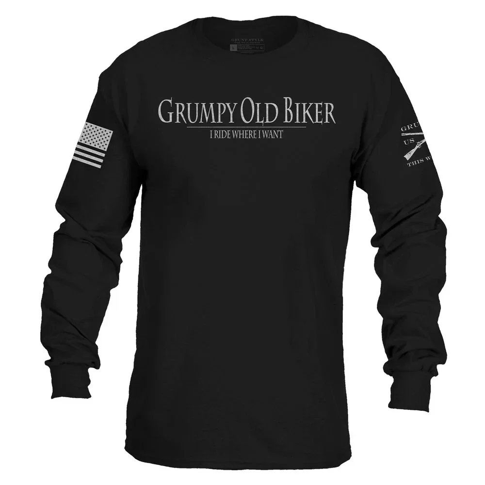Image of Grumpy Old Biker Long Sleeve - Black