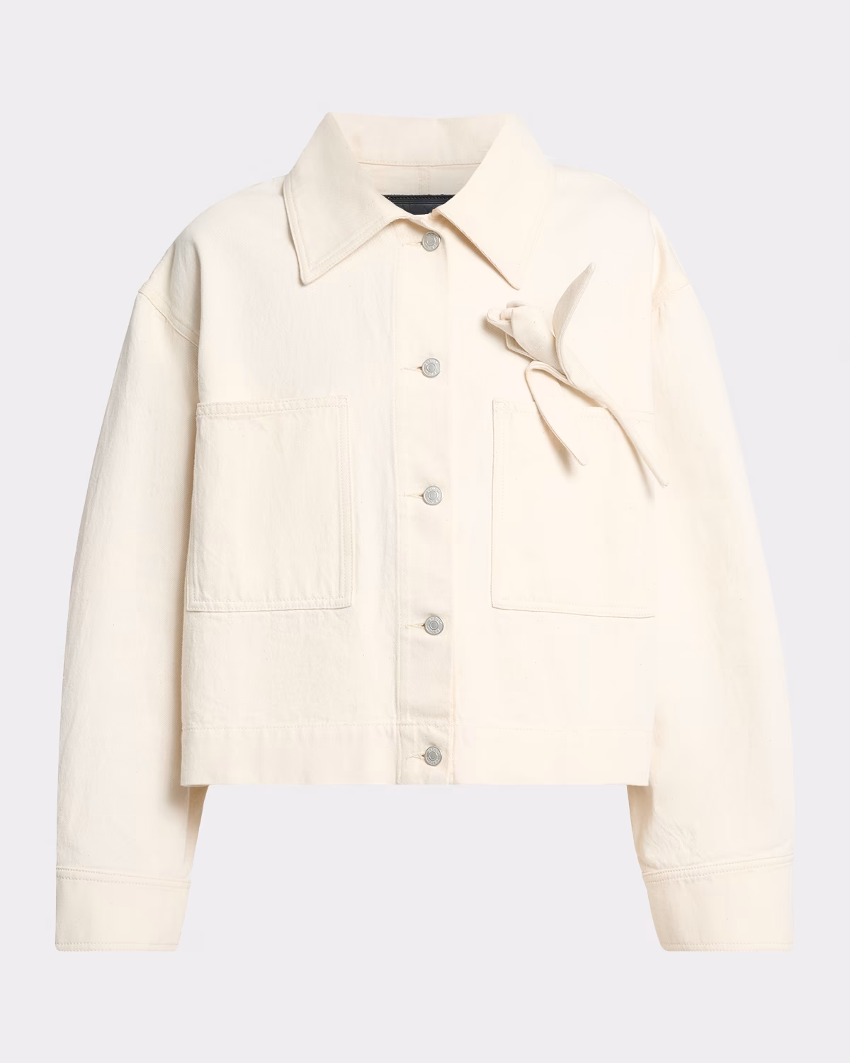 Tulip Applique Oversized Denim Jacket