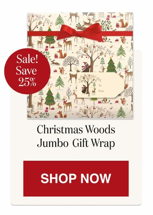 Christmas Woods Jumbo Rolled Gift Wrap and Labels [Click here to Shop Now]