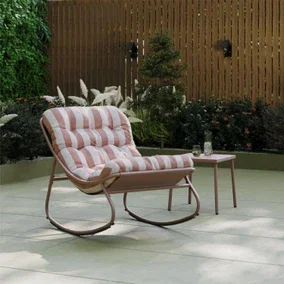 Rocking Chair with Striped Cushion