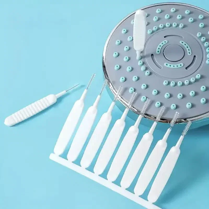 Image of 10-Pieces Set: Easy-Clean Shower Nozzle Brushes - Hassle-Free Showerhead Crevices Cleaner