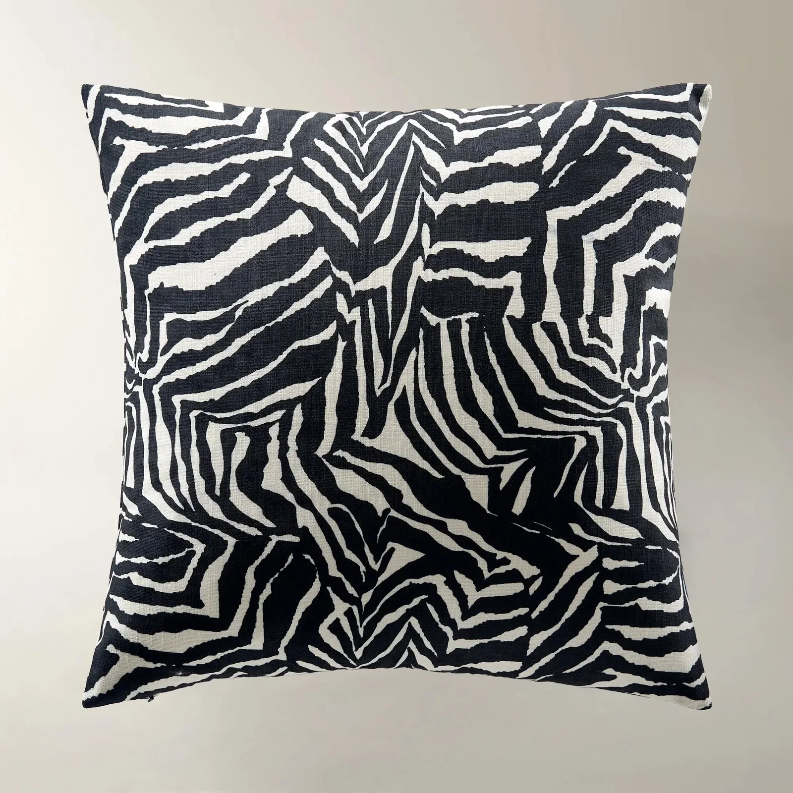 Image of Ebba Abstract Zebra Pillow 22" - Black/Ivory