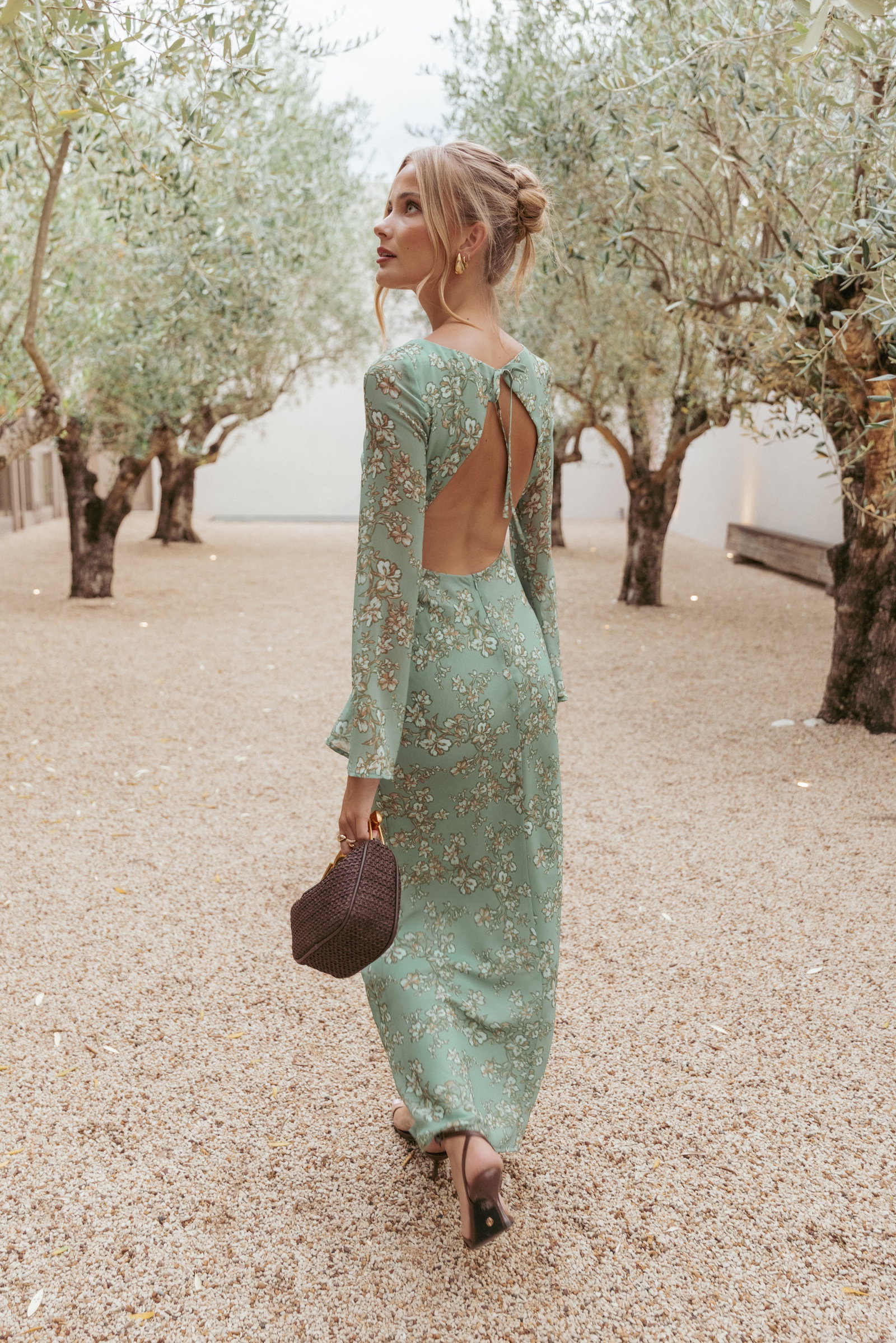 Image of Yolanda Long Sleeve Maxi Dress - Sage Green Floral