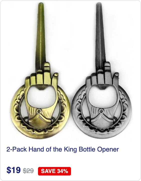 2-Pack Hand of the King Bottle Opener