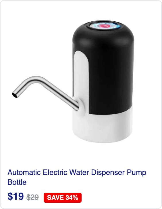 Automatic Electric Water Dispenser Pump Bottle