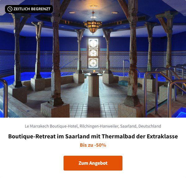 Boutique-Retreat im Saarland mit Thermalbad der Extraklasse