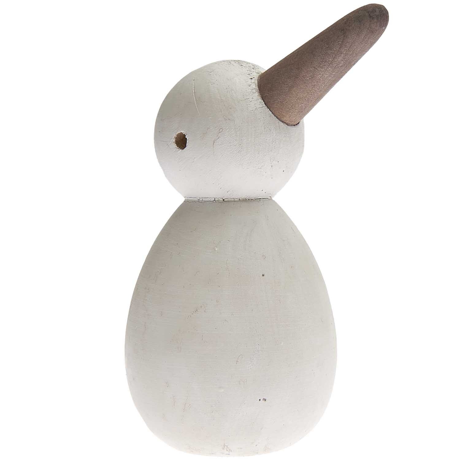 Möwe stehend weiß aus Holz