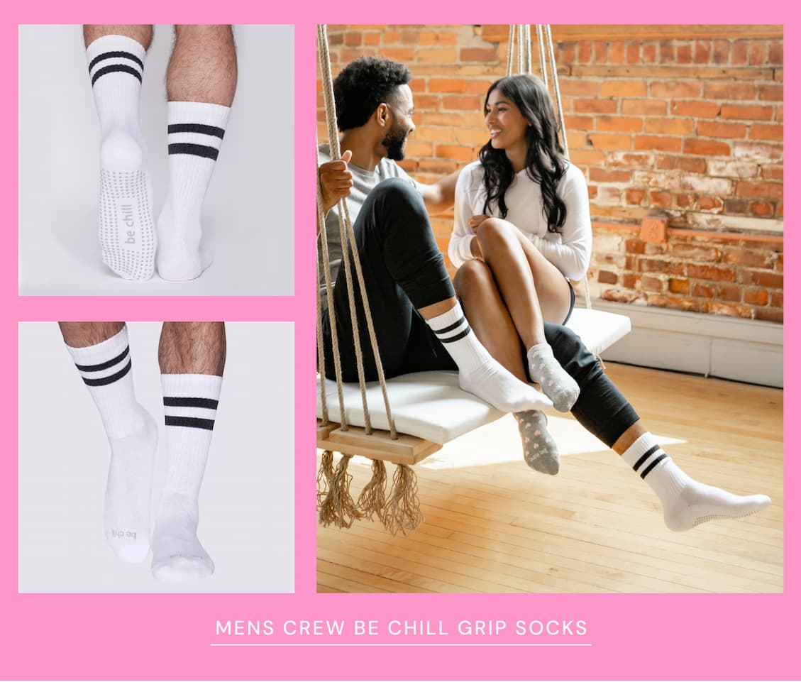Mens Crew Be Chill Grip Socks