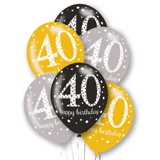 Image of Age 40 Latex Balloons - 11