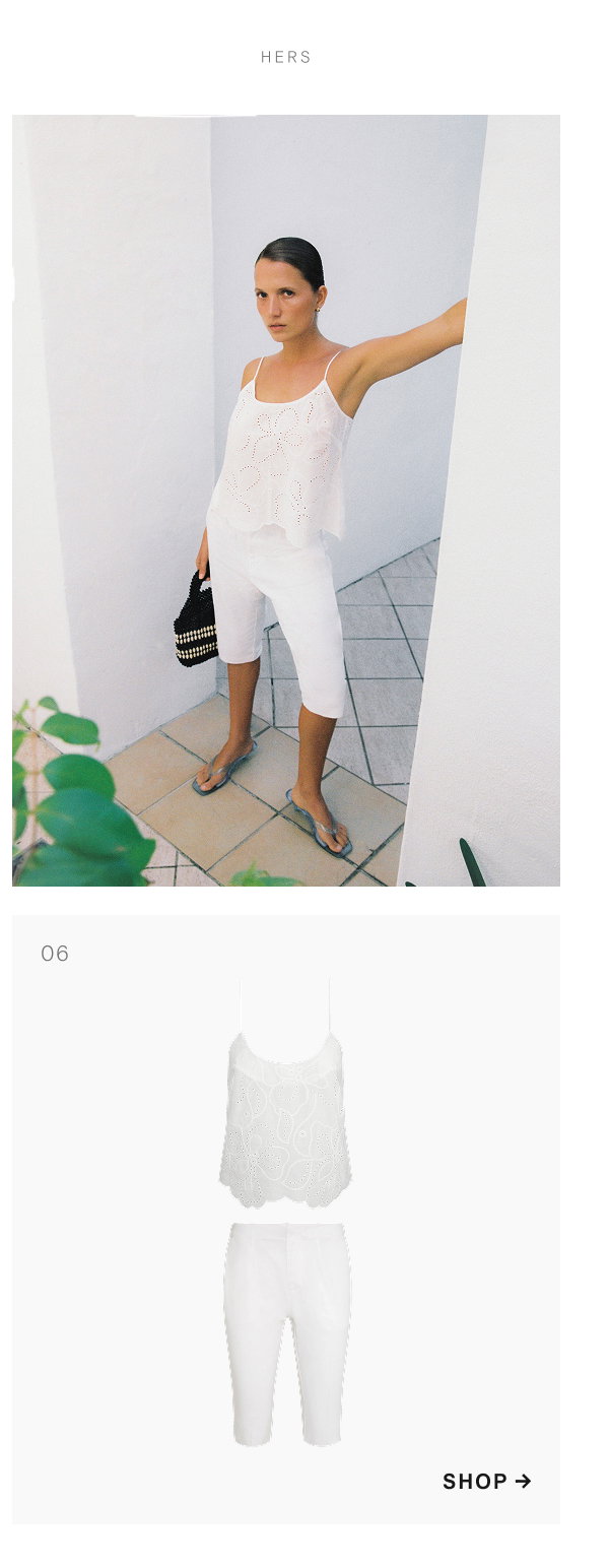 Scallop Cami Top White
