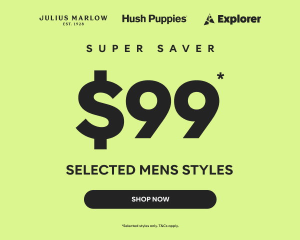 super saver $99 selected mens styles shop now