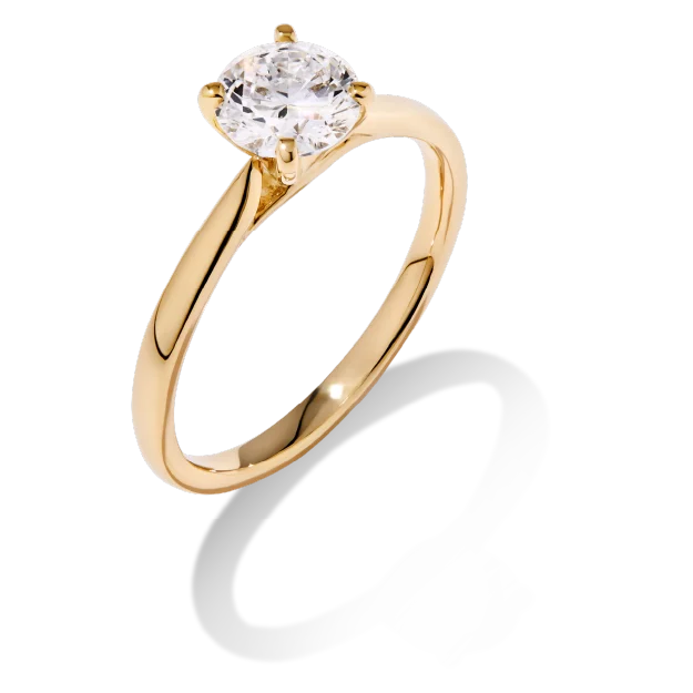 1.00ct Laboratory-Grown Diamond Round Solitaire Ring in 9kt Yellow Gold