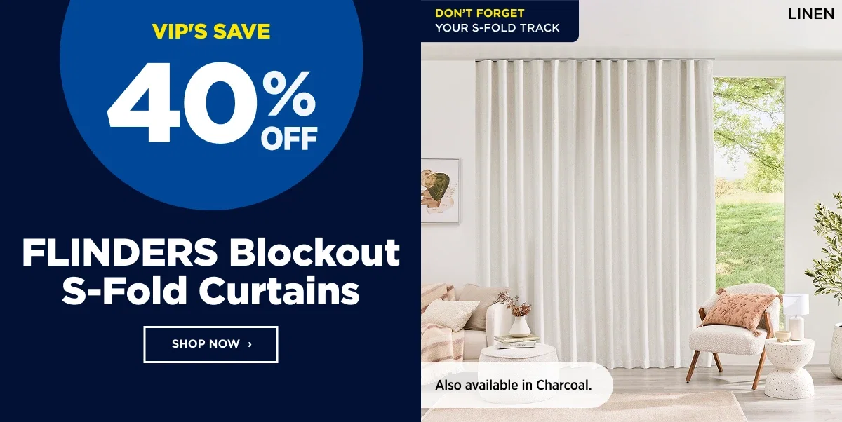 FLINDERS Blockout S-Fold Curtains