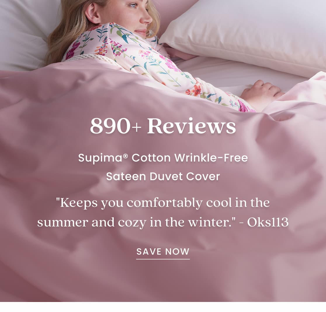 Premium Smooth Supima Cotton Wrinkle-Free Sateen Duvet Cover 