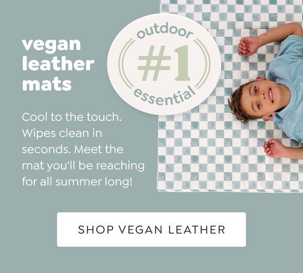 vegan leather mats - #1 outdoor essential - Cool to the touch. Wipes clean in seconds. Meet the mat you'll be reaching for all summer long! - [SHOP VEGAN LEATHER]