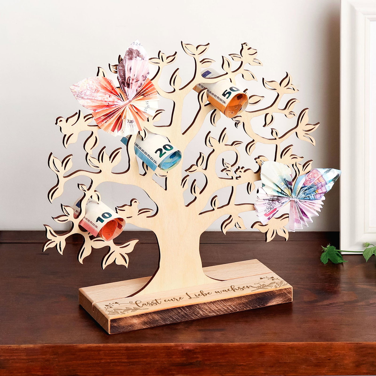 Image of Großer Geldbaum mit Gravur - Geschenk zur Hochzeit
