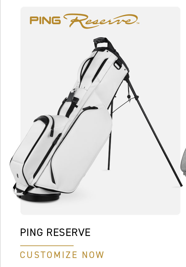 Studio shot of PING Reserve carry bag in white.