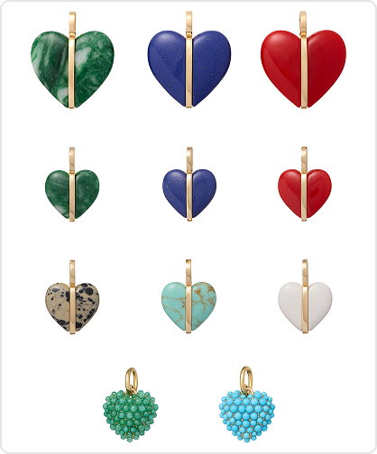 The Big Stone Heart Charms