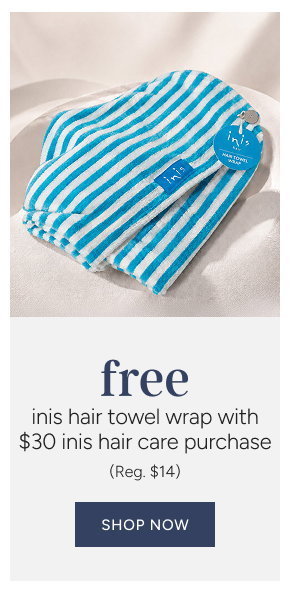 Free Innis Hair Towel Wrap with $30 Inis Hair Care Purchase (reg. $14)