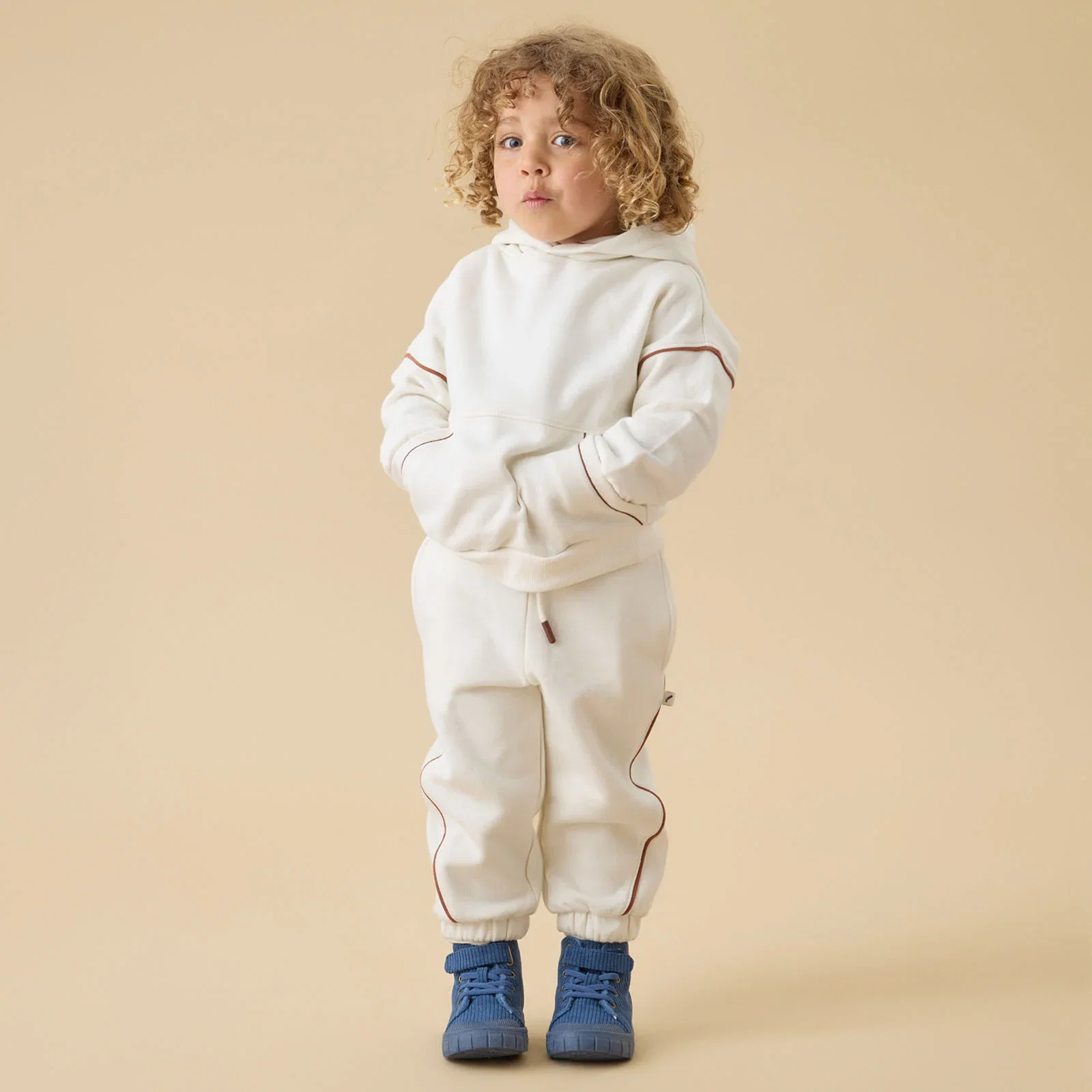 Image of KIDLY by MORI Oversized Hoodie & Joggers Outfit - Cream
