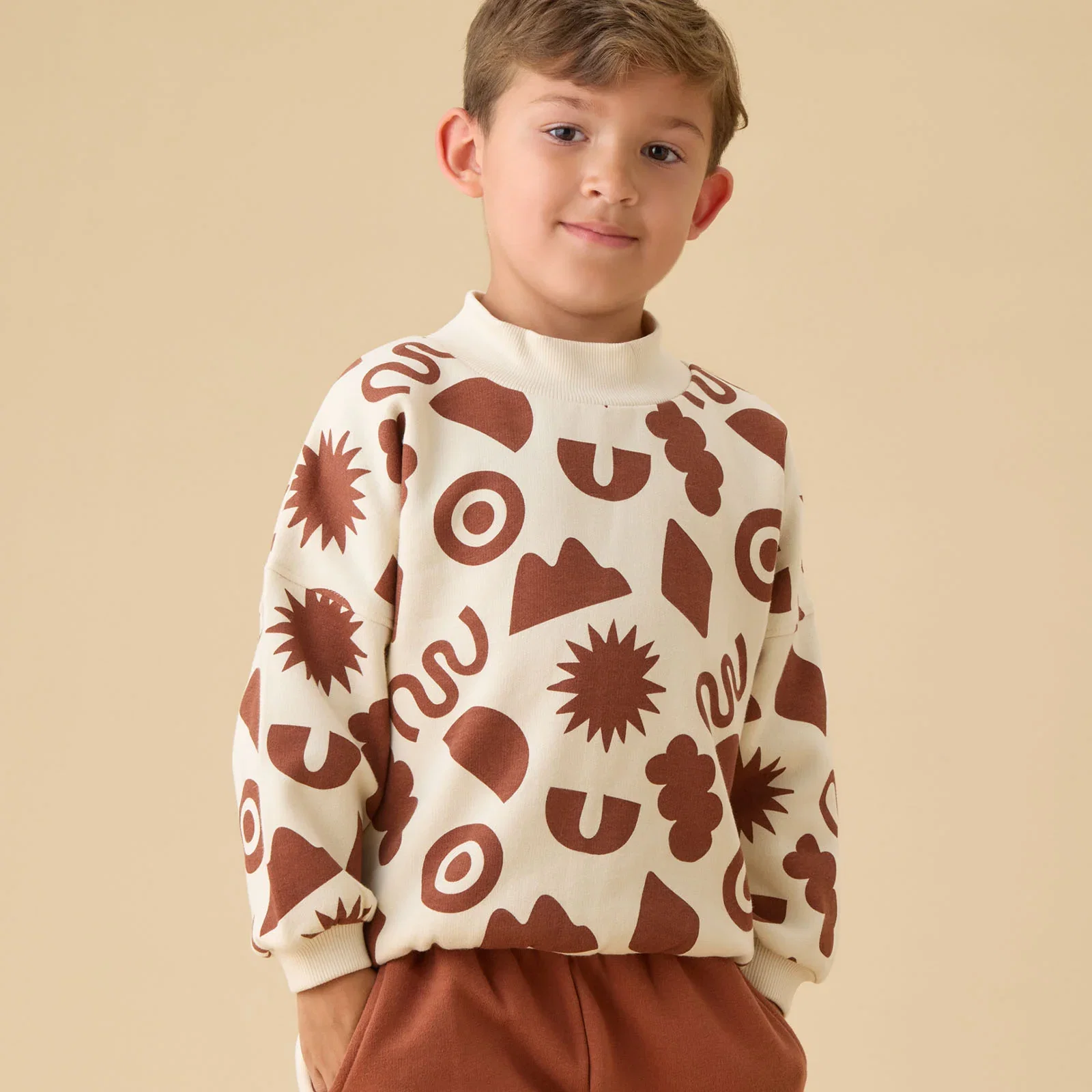 Image of KIDLY by MORI Dropped Shoulder Sweatshirt - Squiggle