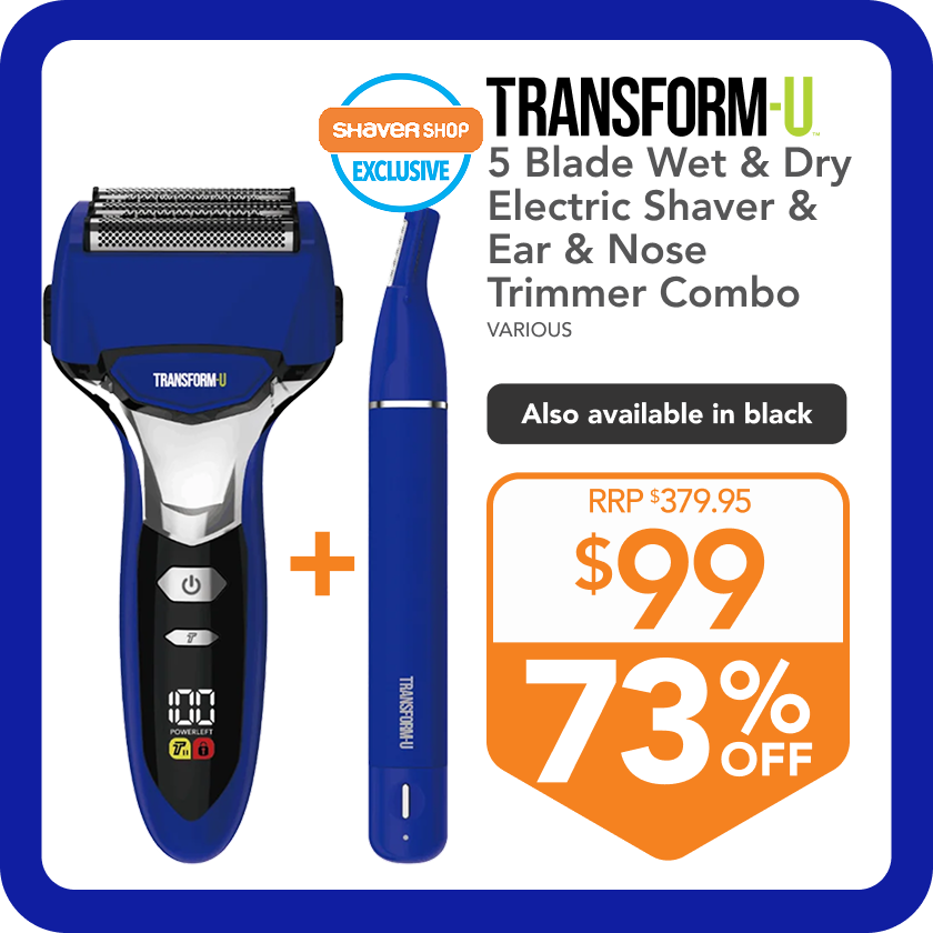 5 Blade Wet & Dry Electric Shaver & Ear & Nose Trimmer Combo