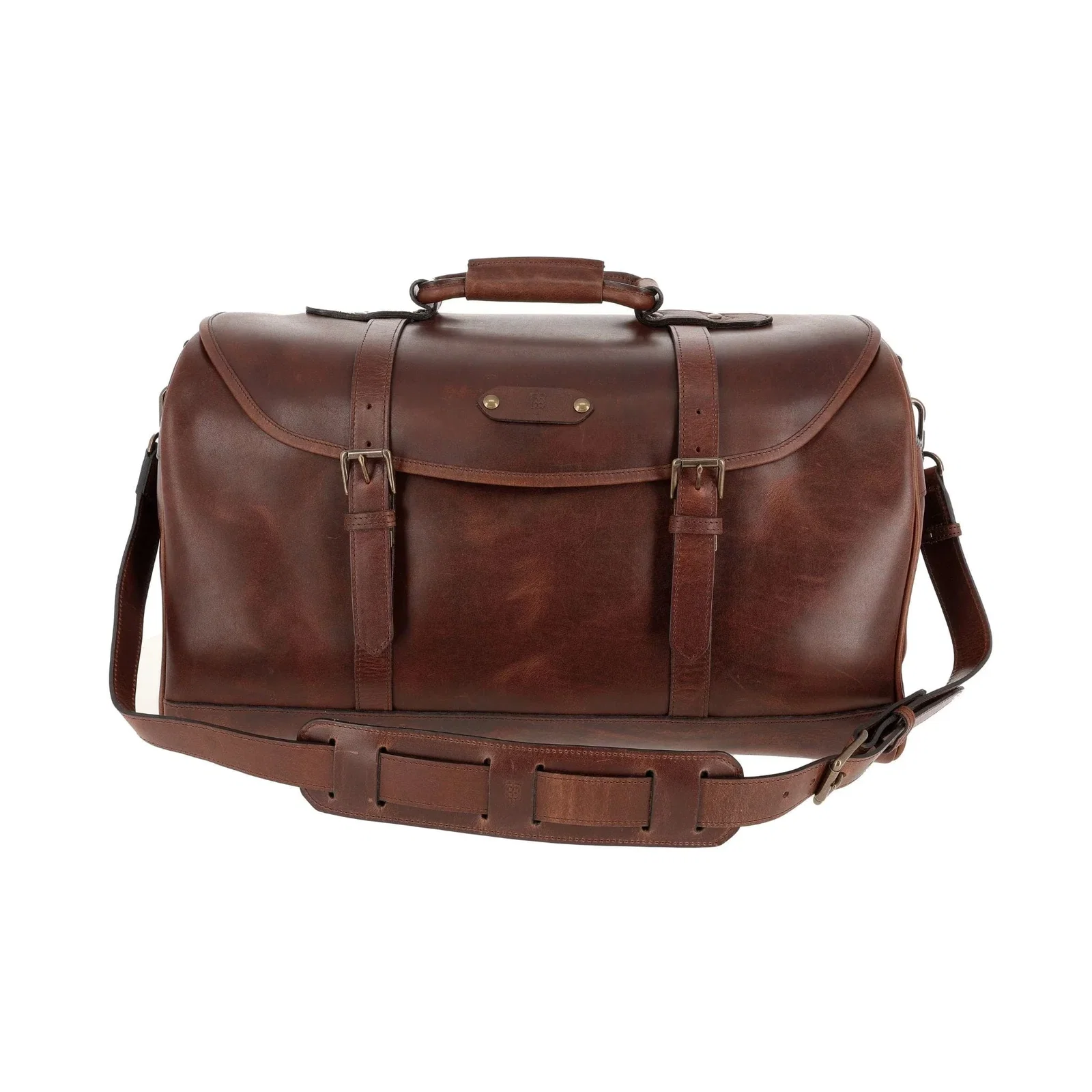 Image of Leather Weekender Duffel Bag