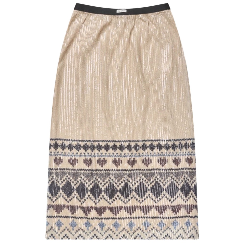Image of Vuzia Sequin Skirt - Print Camel