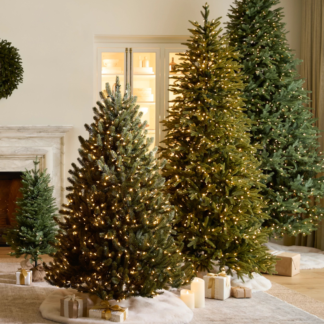 Selection of Balsam Hill Artificial Christmas Trees