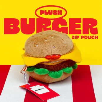 Burger Plush Zip Pouch