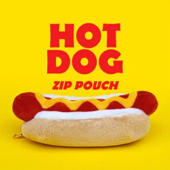 Plush Hot Dog Zip Pouch