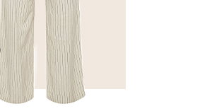White Pinstripe Linen Wide Leg Trousers